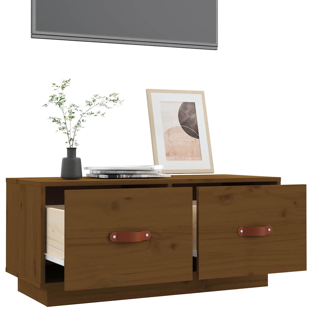 818243 vidaXL TV Cabinet Honey Brown 80x34x35 cm Solid Wood Pine