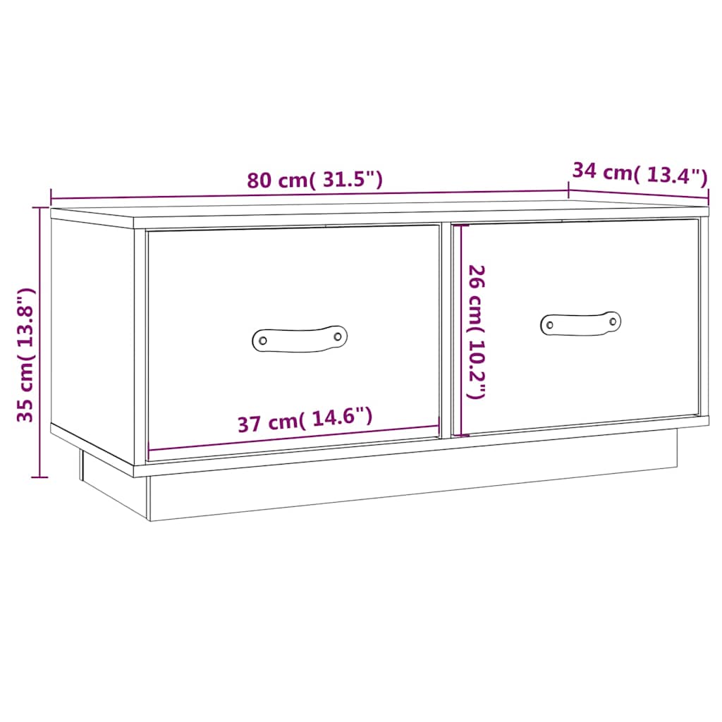 818243 vidaXL TV Cabinet Honey Brown 80x34x35 cm Solid Wood Pine