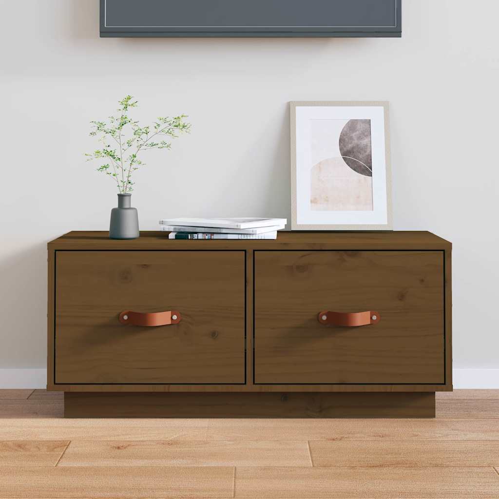 818243 vidaXL TV Cabinet Honey Brown 80x34x35 cm Solid Wood Pine