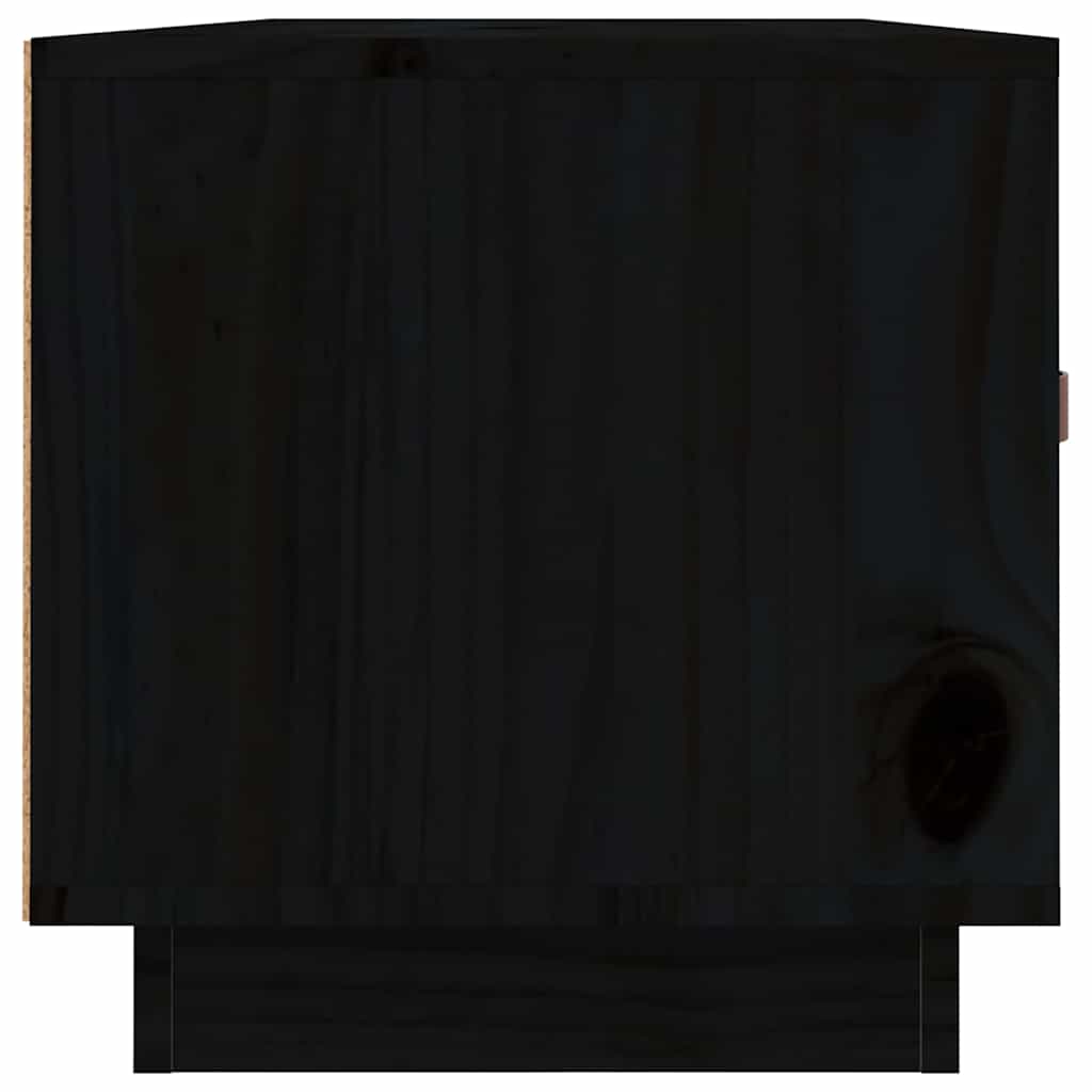 818244 vidaXL TV Cabinet Black 80x34x35 cm Solid Wood Pine
