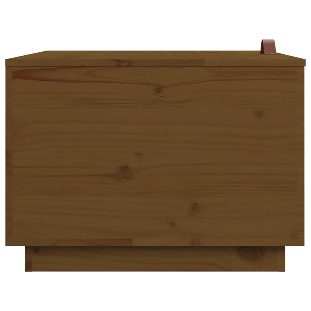 Storage Boxes with Lids 3 pcs Honey Brown Solid Wood Pine