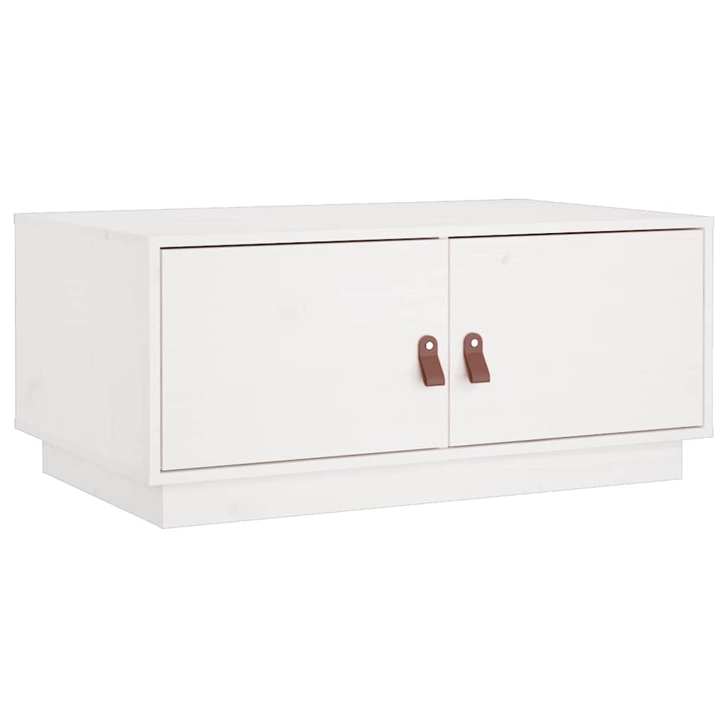 818251 vidaXL Coffee Table White 80x50x35 cm Solid Wood Pine