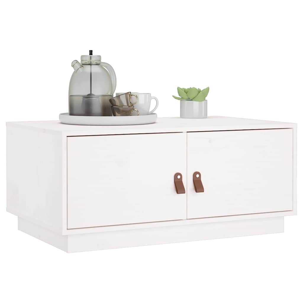818251 vidaXL Coffee Table White 80x50x35 cm Solid Wood Pine