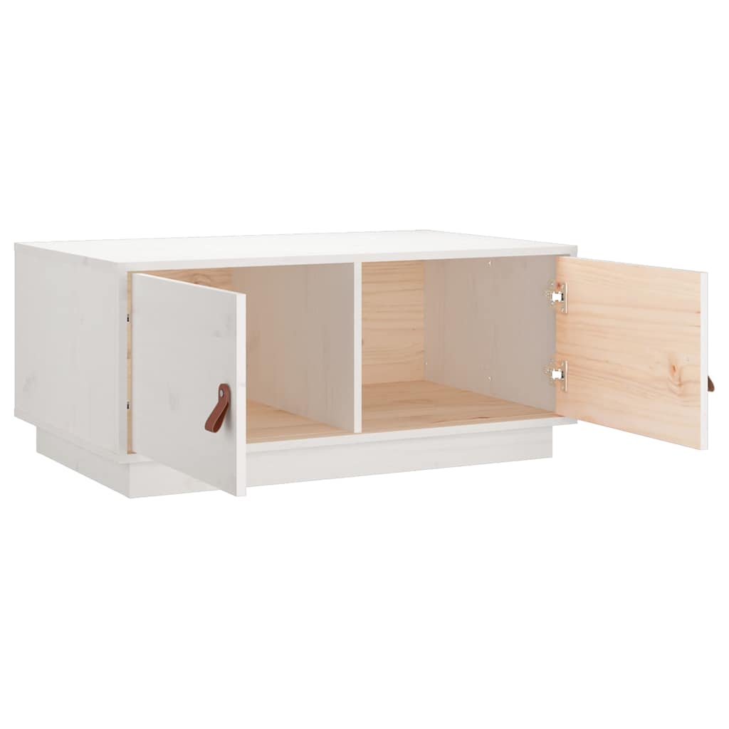 818251 vidaXL Coffee Table White 80x50x35 cm Solid Wood Pine