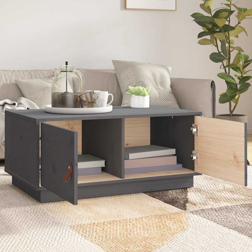 818252 vidaXL Coffee Table Grey 80x50x35 cm Solid Wood Pine