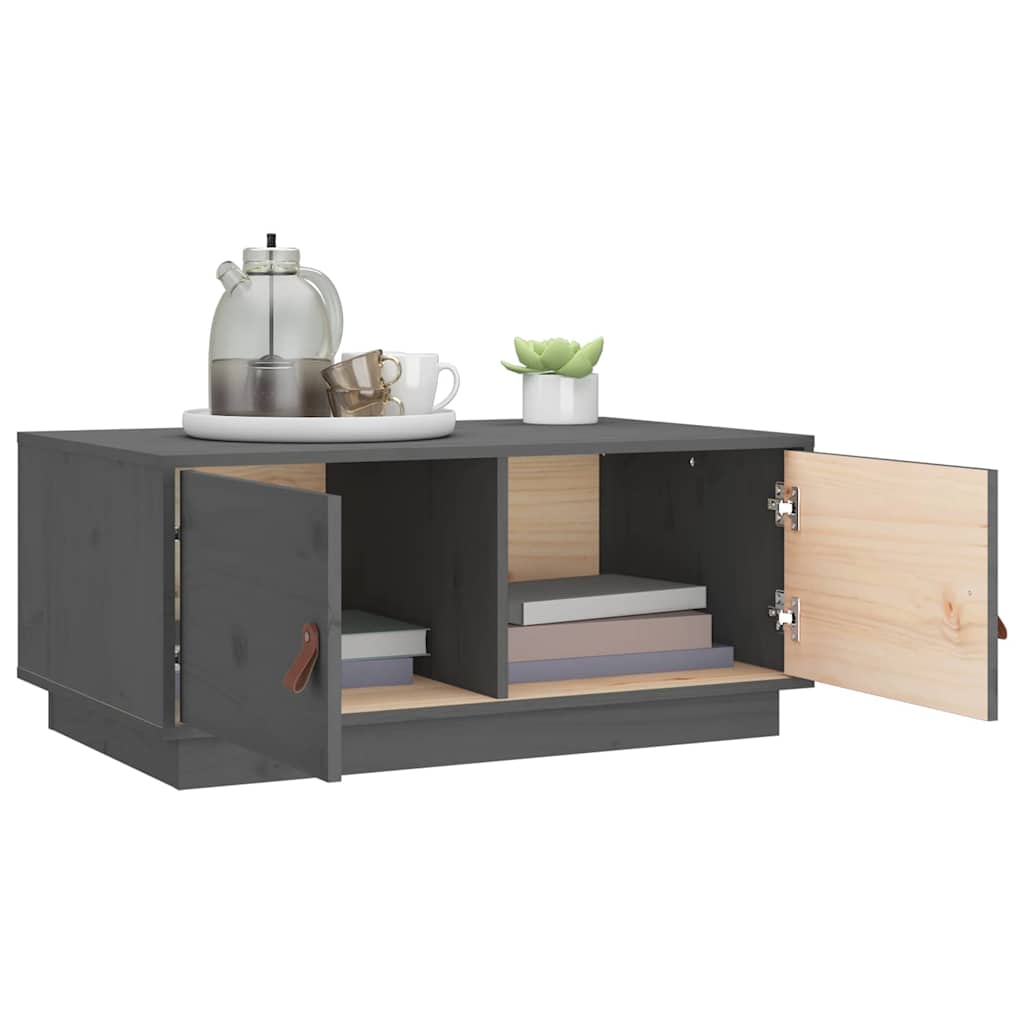 818252 vidaXL Coffee Table Grey 80x50x35 cm Solid Wood Pine