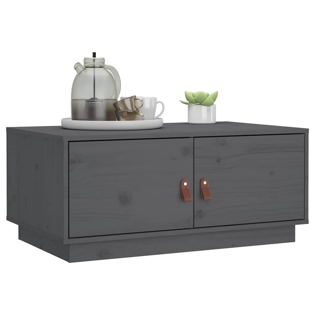 818252 vidaXL Coffee Table Grey 80x50x35 cm Solid Wood Pine