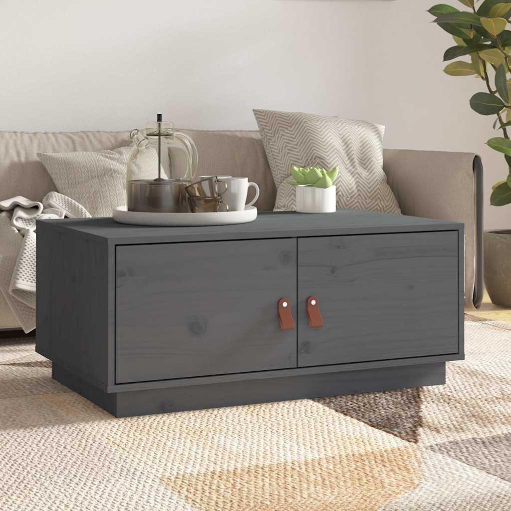818252 vidaXL Coffee Table Grey 80x50x35 cm Solid Wood Pine
