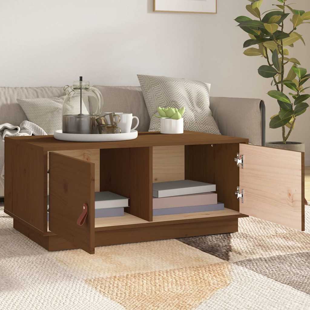 818253 vidaXL Coffee Table Honey Brown 80x50x35 cm Solid Wood Pine