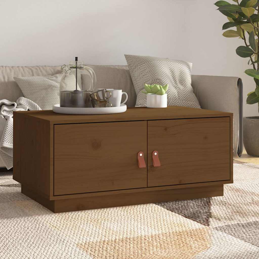 818253 vidaXL Coffee Table Honey Brown 80x50x35 cm Solid Wood Pine