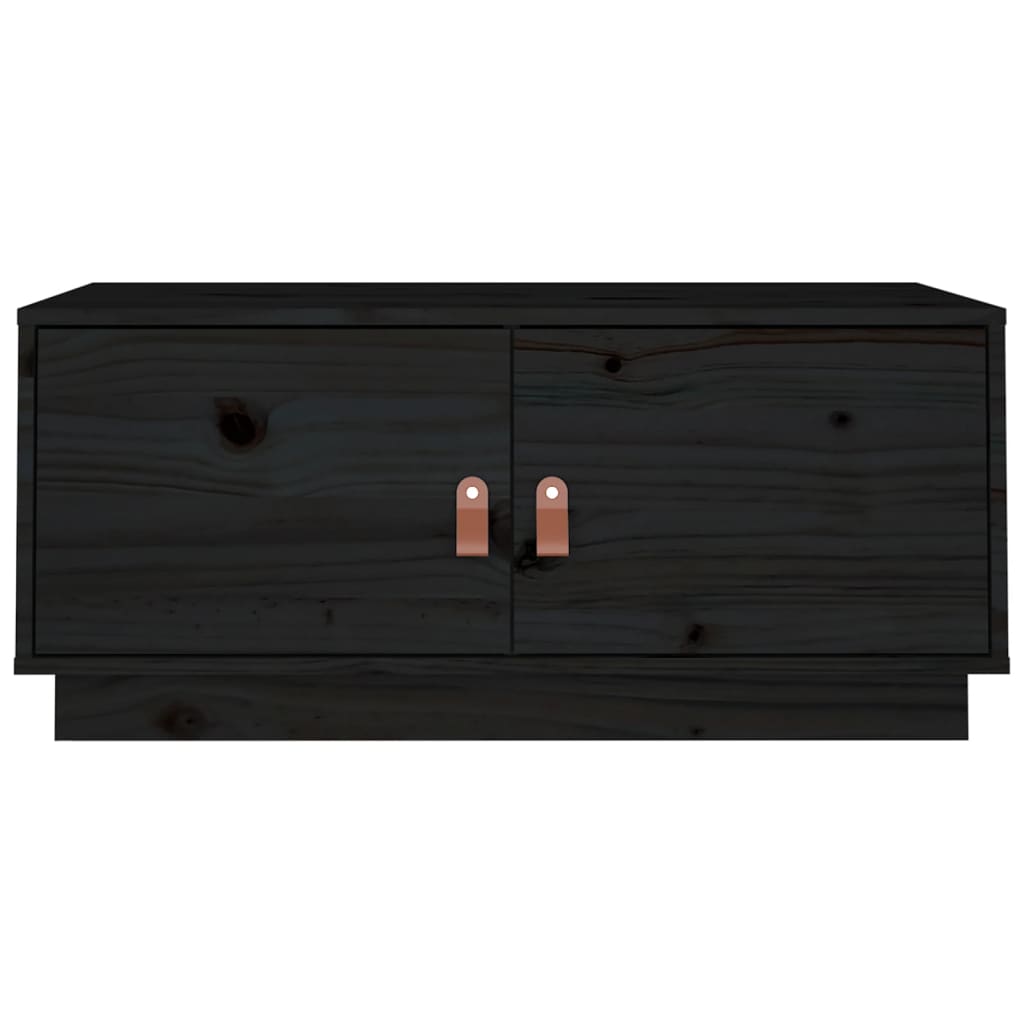 818254 vidaXL Coffee Table Black 80x50x35 cm Solid Wood Pine