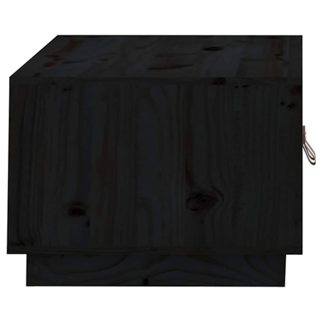 818254 vidaXL Coffee Table Black 80x50x35 cm Solid Wood Pine