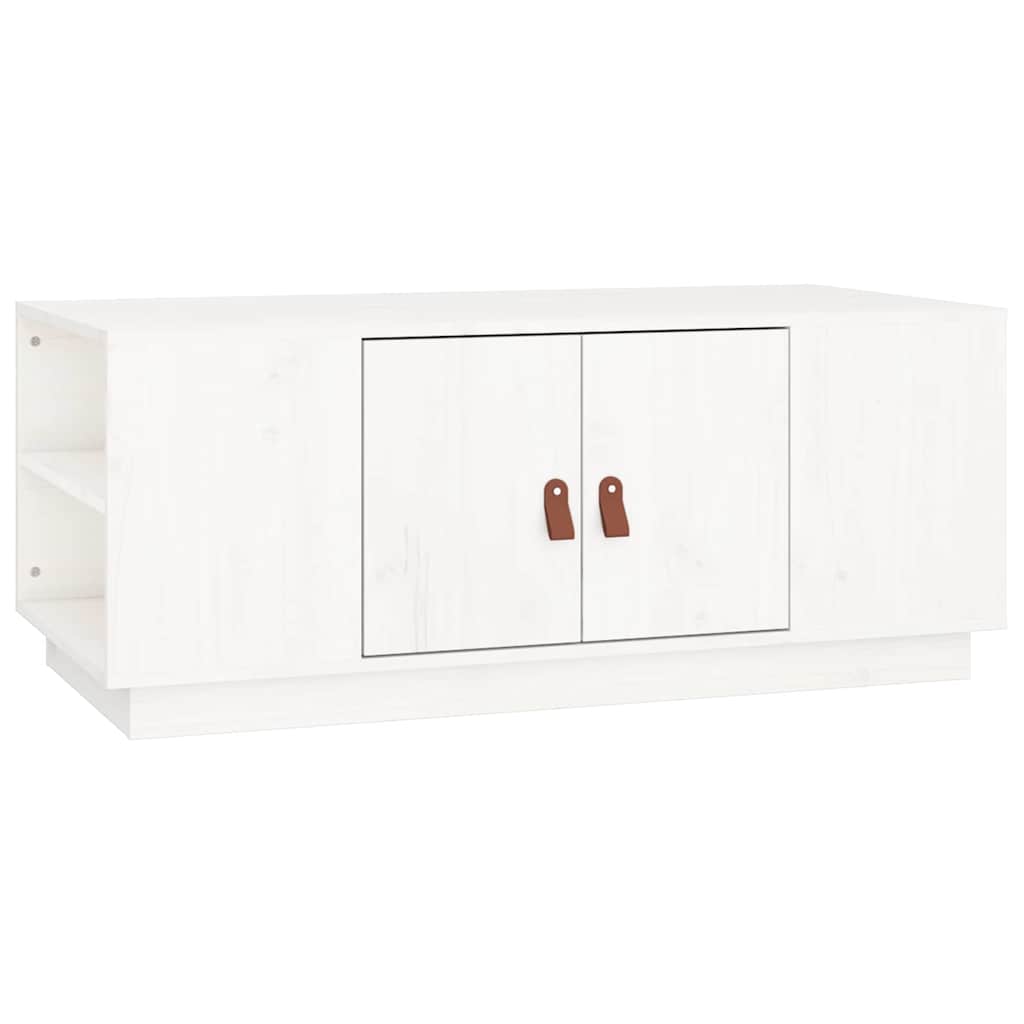 818256 vidaXL Coffee Table White 100x50x41 cm Solid Wood Pine