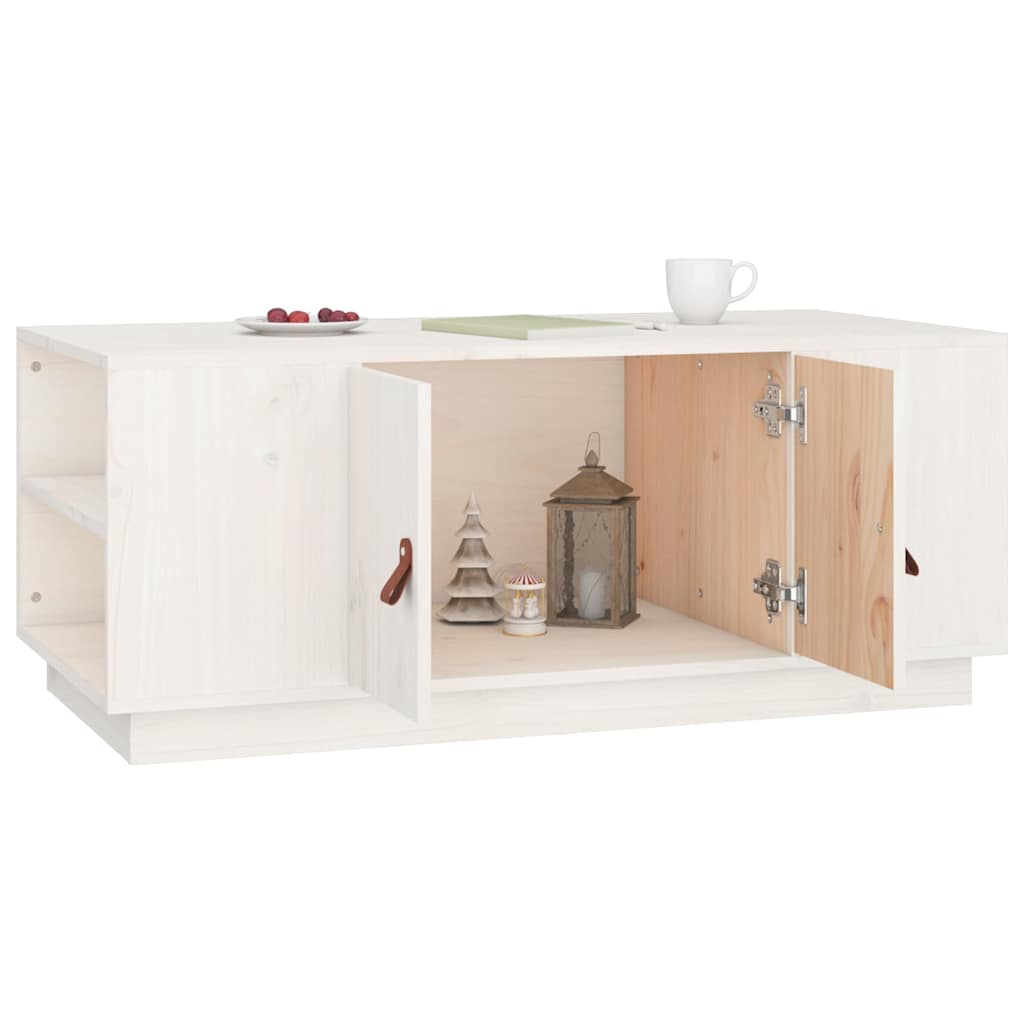 818256 vidaXL Coffee Table White 100x50x41 cm Solid Wood Pine