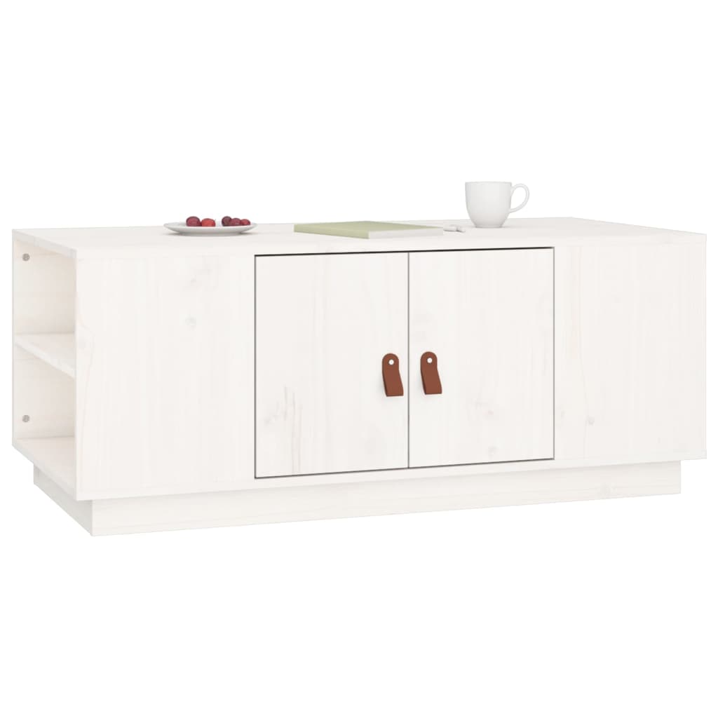 818256 vidaXL Coffee Table White 100x50x41 cm Solid Wood Pine