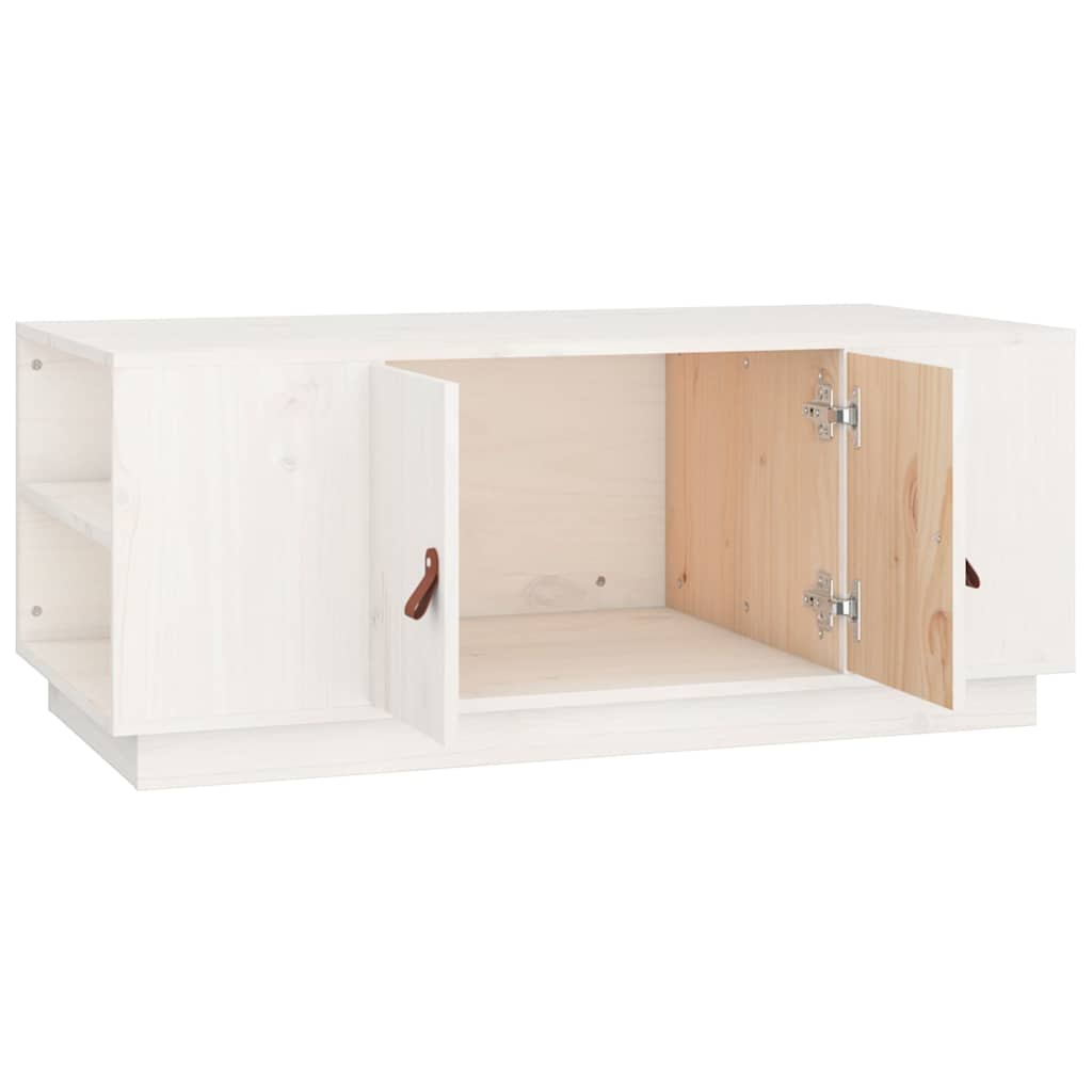 818256 vidaXL Coffee Table White 100x50x41 cm Solid Wood Pine