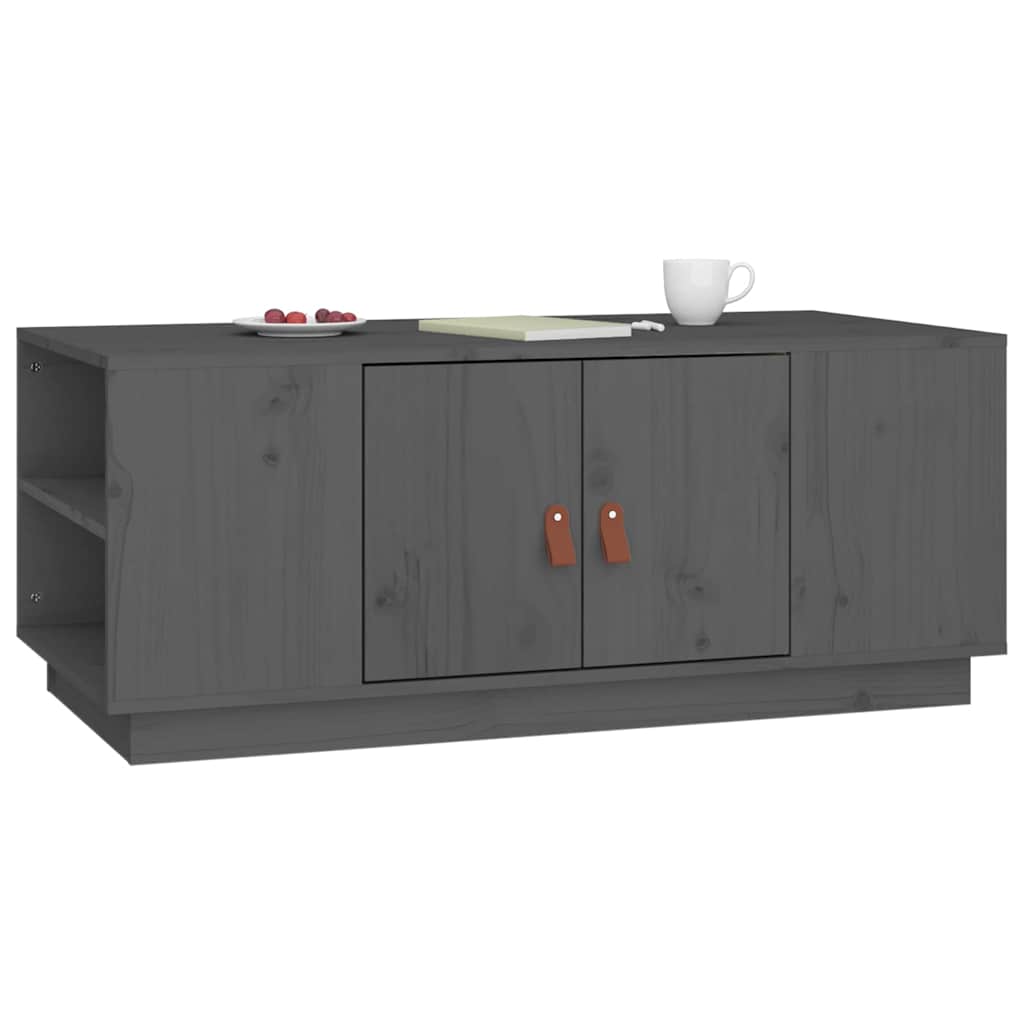 818257 vidaXL Coffee Table Grey 100x50x41 cm Solid Wood Pine
