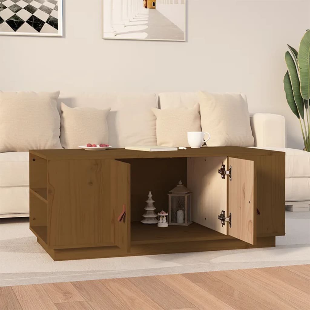 818258 vidaXL Coffee Table Honey Brown 100x50x41 cm Solid Wood Pine