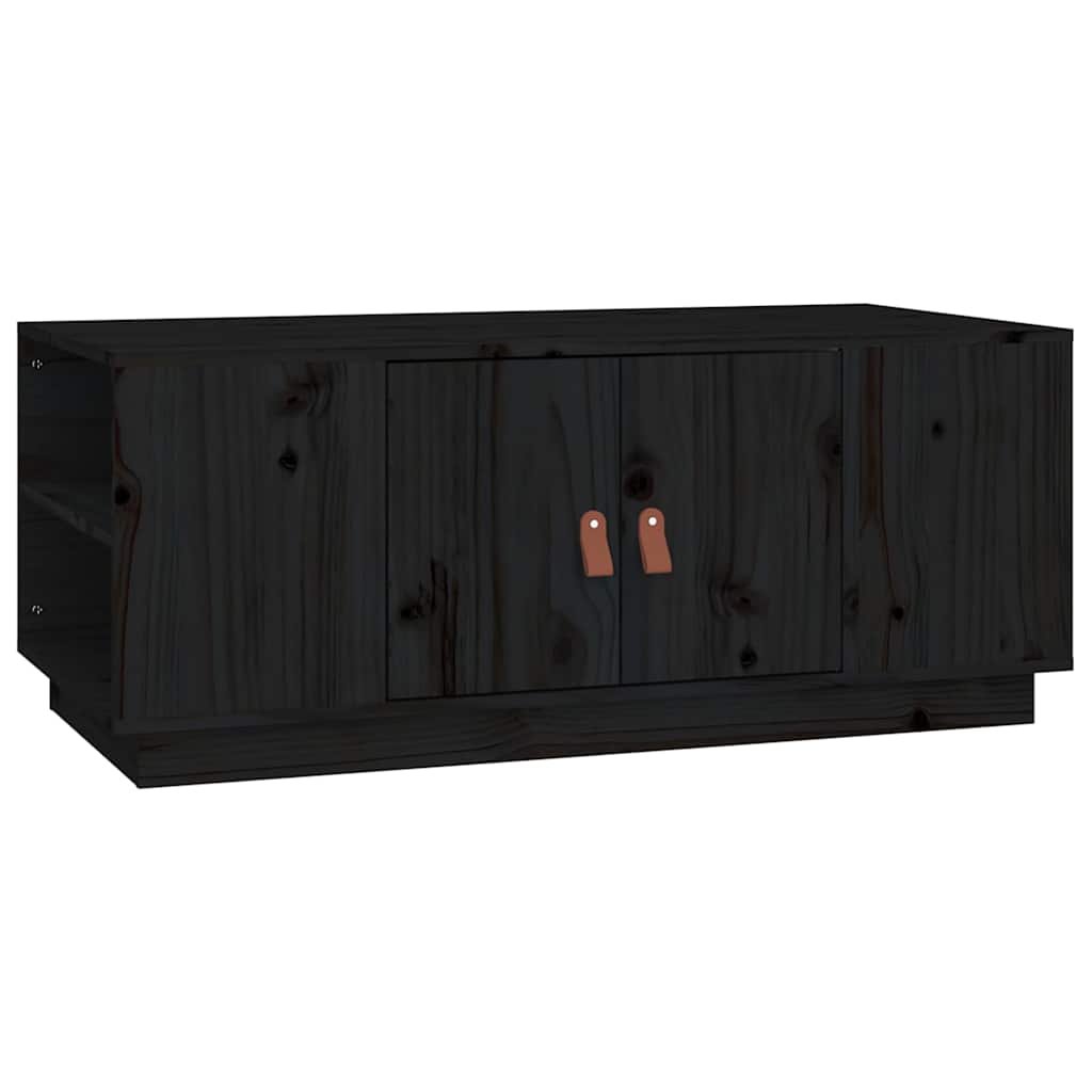 818259 vidaXL Coffee Table Black 100x50x41 cm Solid Wood Pine