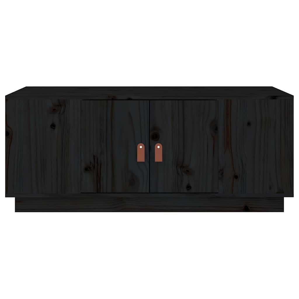 818259 vidaXL Coffee Table Black 100x50x41 cm Solid Wood Pine