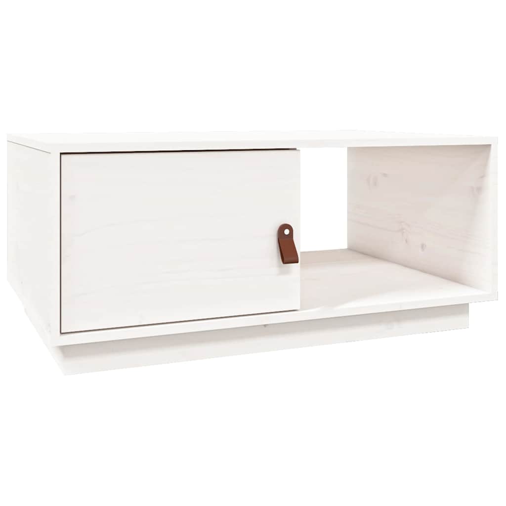 818261 vidaXL Coffee Table White 80x50x35,5 cm Solid Wood Pine