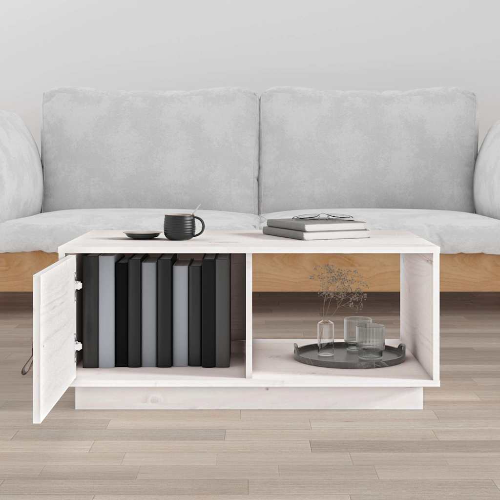 818261 vidaXL Coffee Table White 80x50x35,5 cm Solid Wood Pine