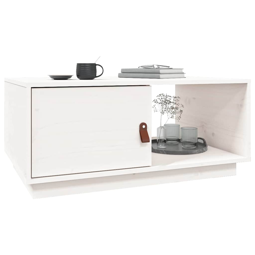 818261 vidaXL Coffee Table White 80x50x35,5 cm Solid Wood Pine