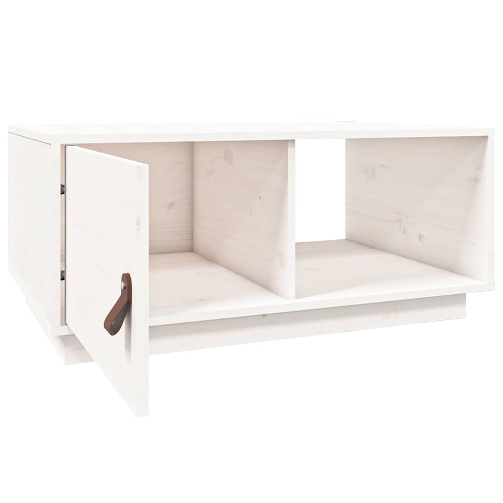818261 vidaXL Coffee Table White 80x50x35,5 cm Solid Wood Pine