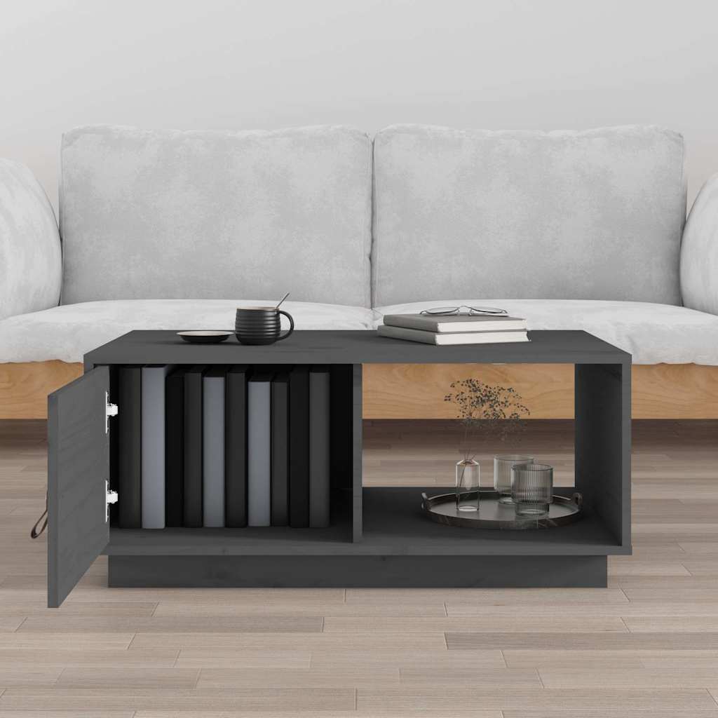 818262 vidaXL Coffee Table Grey 80x50x35,5 cm Solid Wood Pine