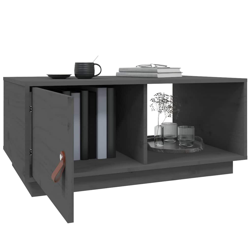 818262 vidaXL Coffee Table Grey 80x50x35,5 cm Solid Wood Pine