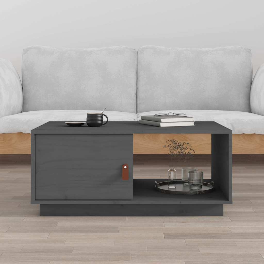 818262 vidaXL Coffee Table Grey 80x50x35,5 cm Solid Wood Pine