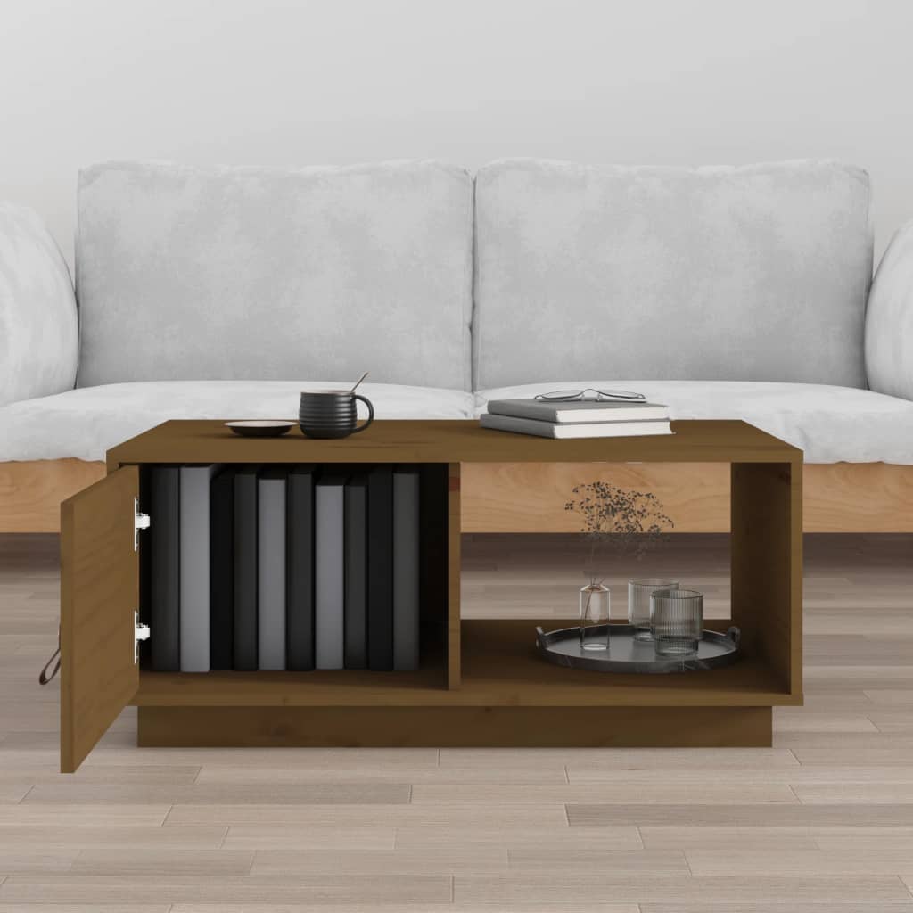 818263 vidaXL Coffee Table Honey Brown 80x50x35,5 cm Solid Wood Pine
