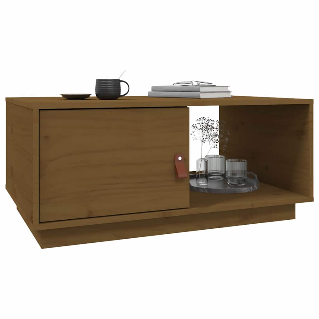818263 vidaXL Coffee Table Honey Brown 80x50x35,5 cm Solid Wood Pine