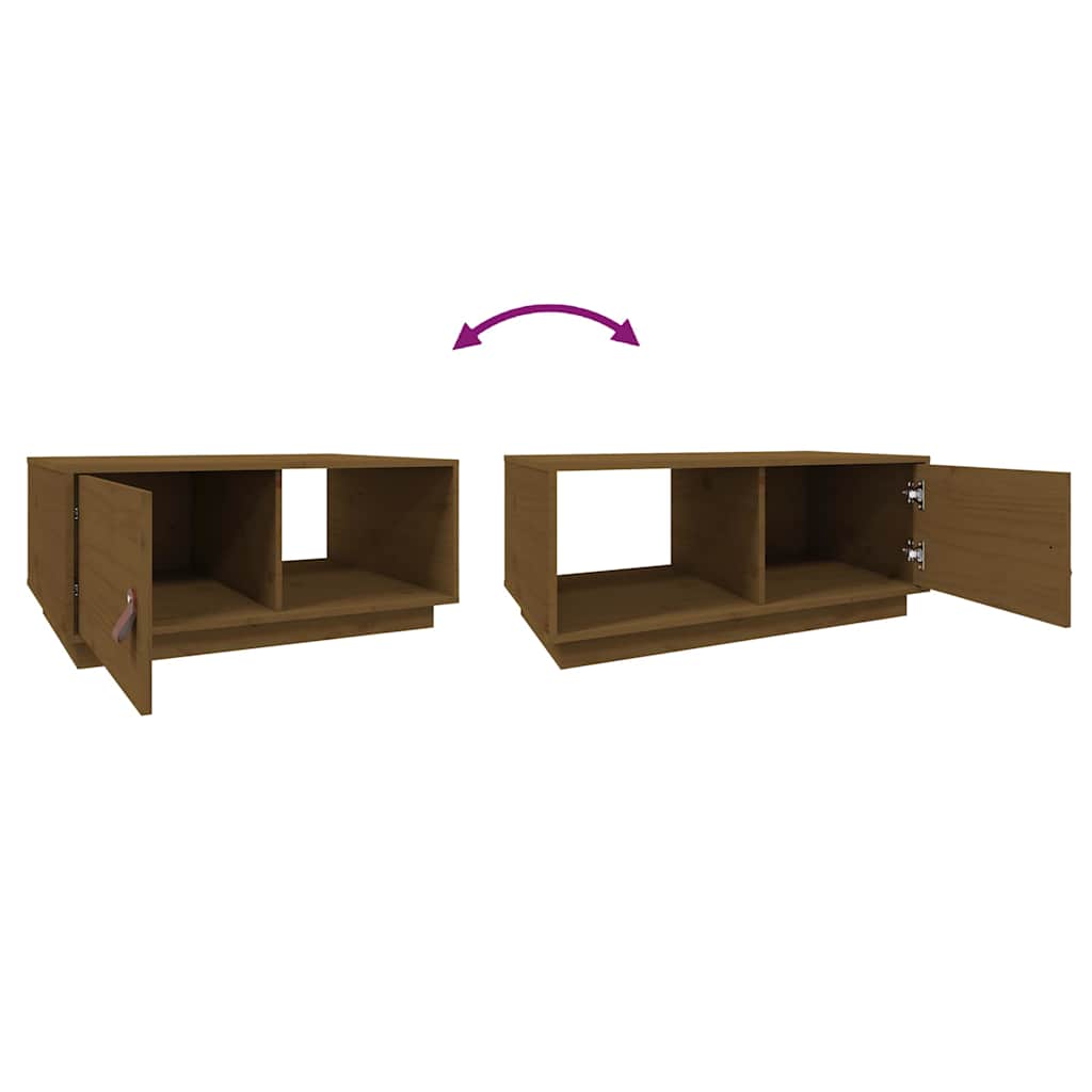 818263 vidaXL Coffee Table Honey Brown 80x50x35,5 cm Solid Wood Pine
