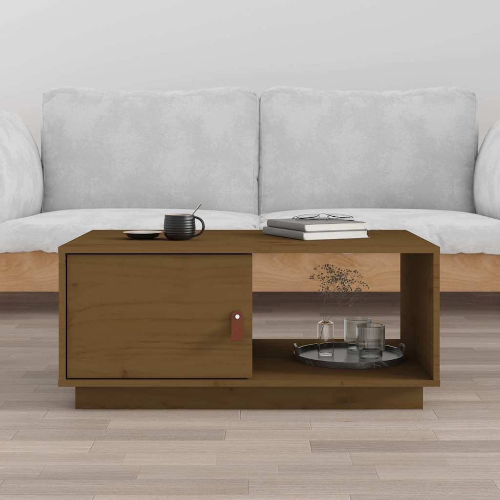 818263 vidaXL Coffee Table Honey Brown 80x50x35,5 cm Solid Wood Pine