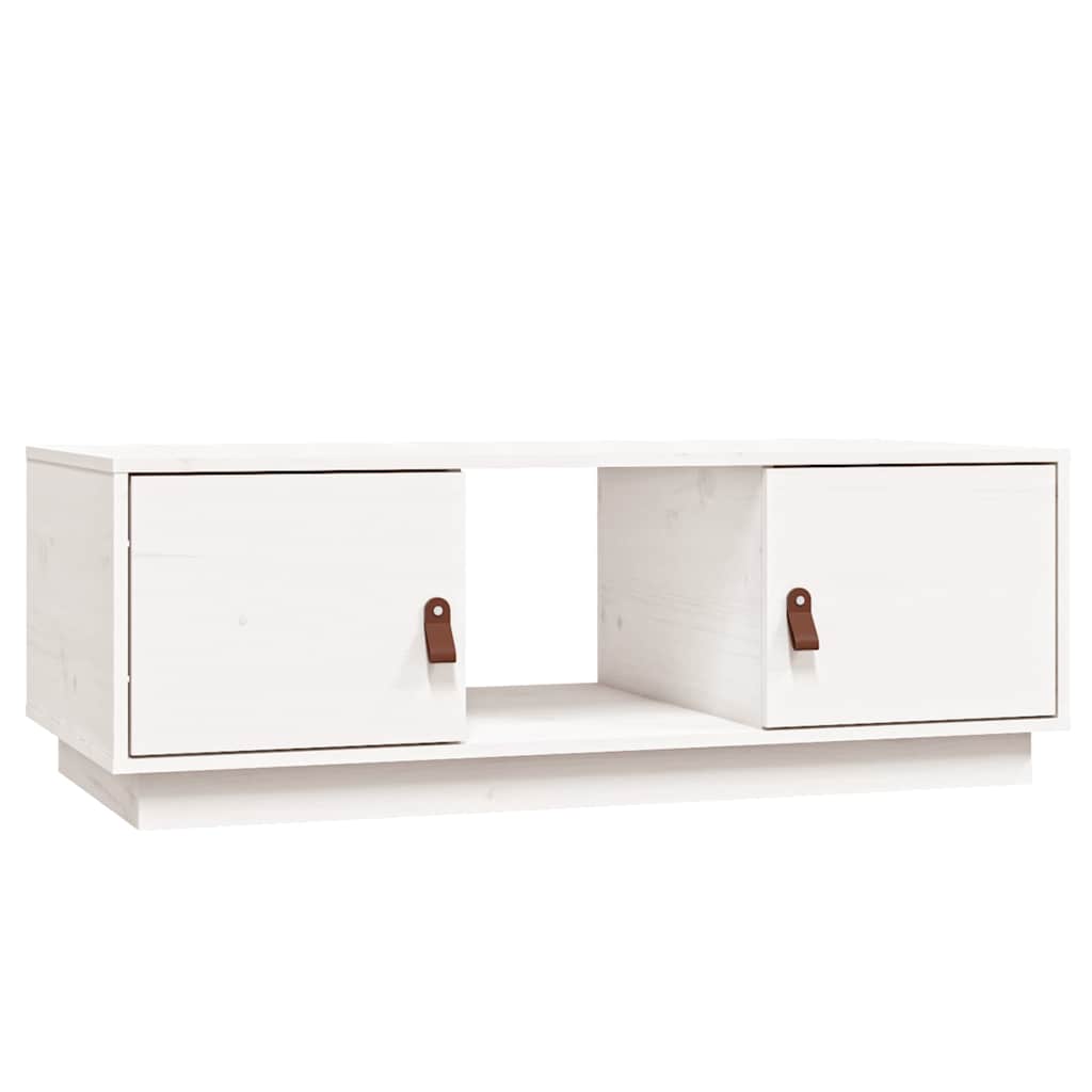 Coffee Table White 100x50x35 cm Solid Wood Pine
