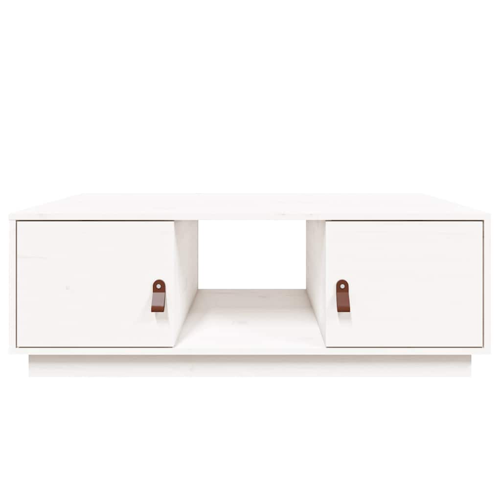 Coffee Table White 100x50x35 cm Solid Wood Pine
