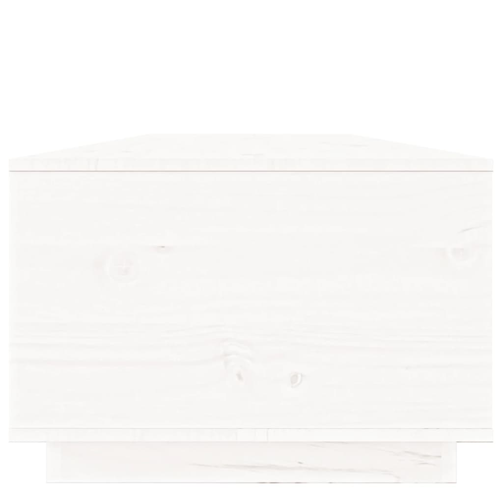 Coffee Table White 100x50x35 cm Solid Wood Pine