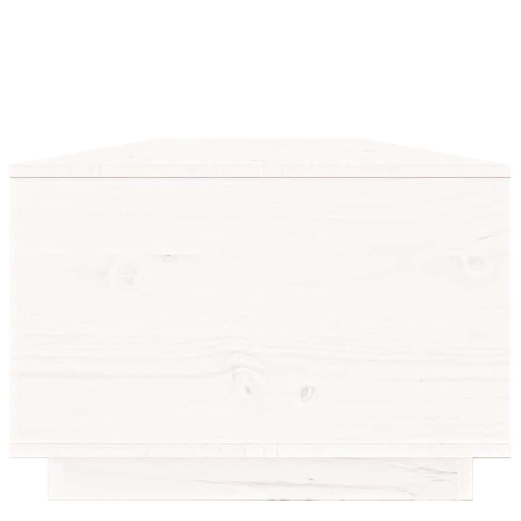 Coffee Table White 100x50x35 cm Solid Wood Pine