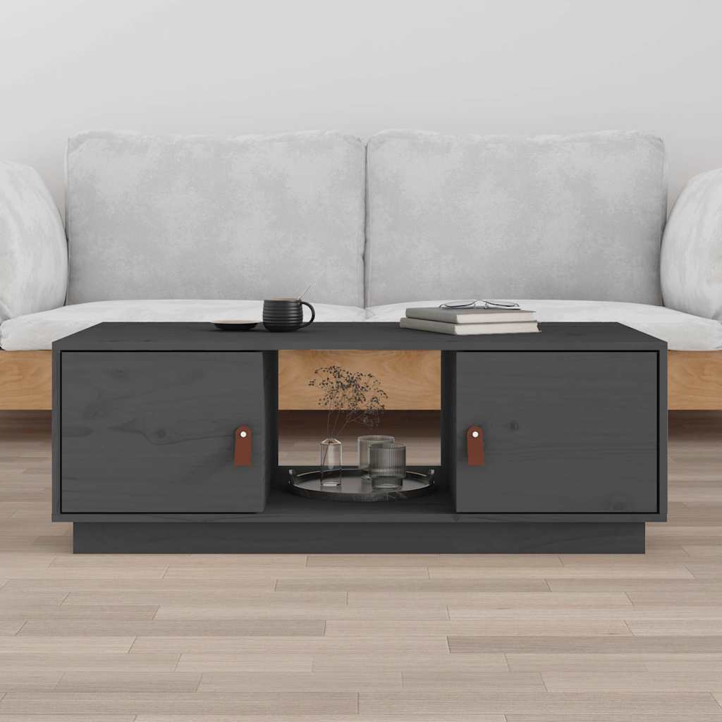 Coffee Table Grey 100x50x35 cm Solid Wood Pine
