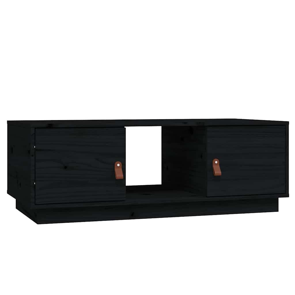 Coffee Table Black 100x50x35 cm Solid Wood Pine