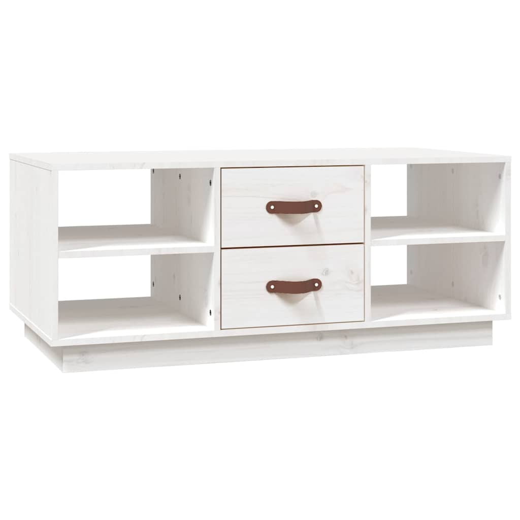 818271 vidaXL Coffee Table White 100x50x41 cm Solid Wood Pine