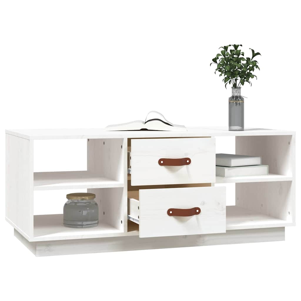 818271 vidaXL Coffee Table White 100x50x41 cm Solid Wood Pine