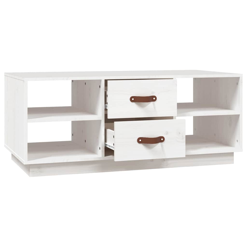 818271 vidaXL Coffee Table White 100x50x41 cm Solid Wood Pine