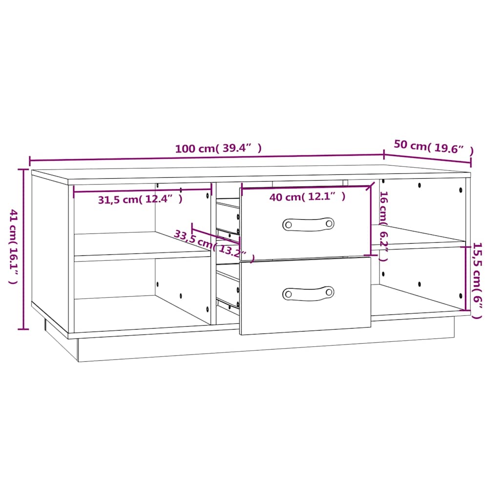 818271 vidaXL Coffee Table White 100x50x41 cm Solid Wood Pine