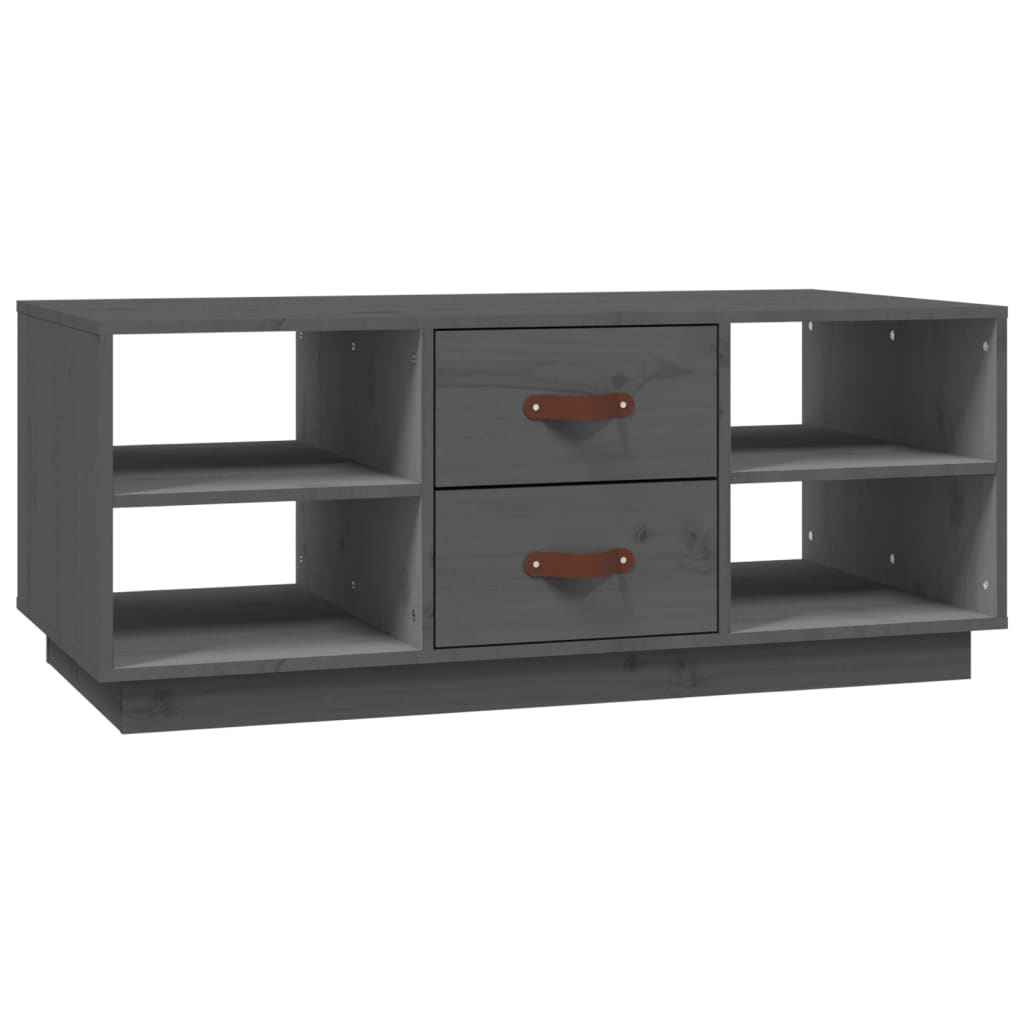 Coffee Table Grey 100x50x41 cm Solid Wood Pine