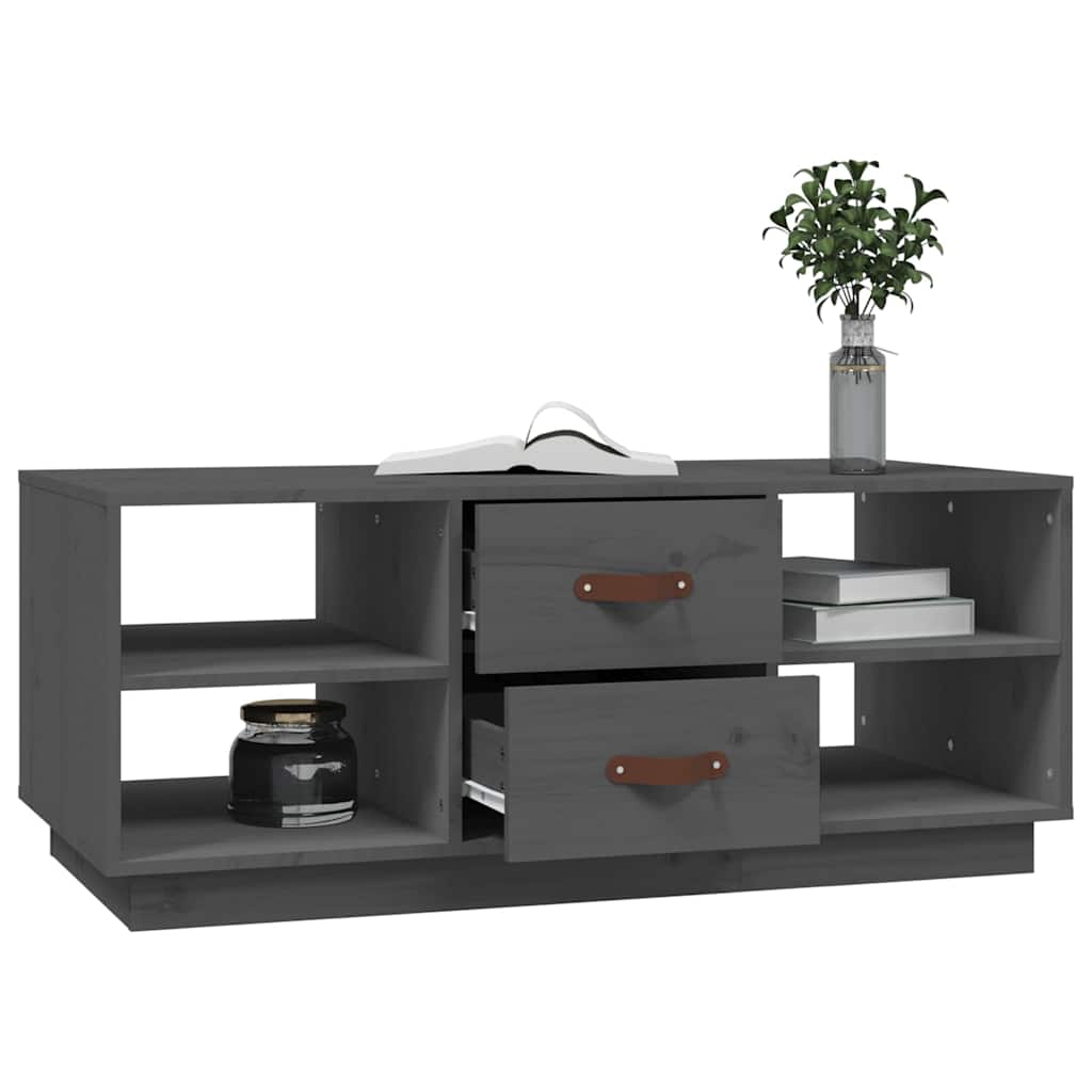 818272 vidaXL Coffee Table Grey 100x50x41 cm Solid Wood Pine