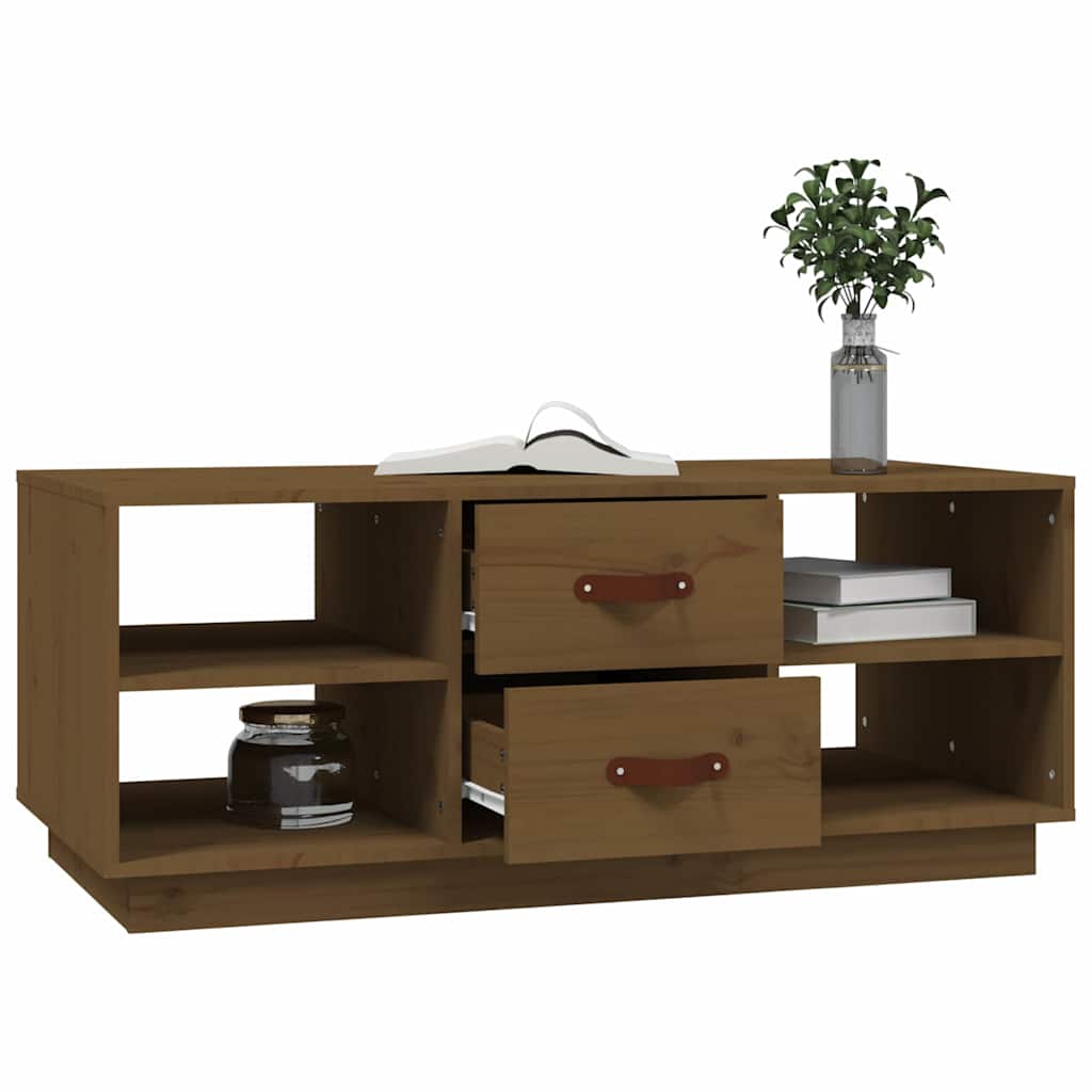 818273 vidaXL Coffee Table Honey Brown 100x50x41 cm Solid Wood Pine