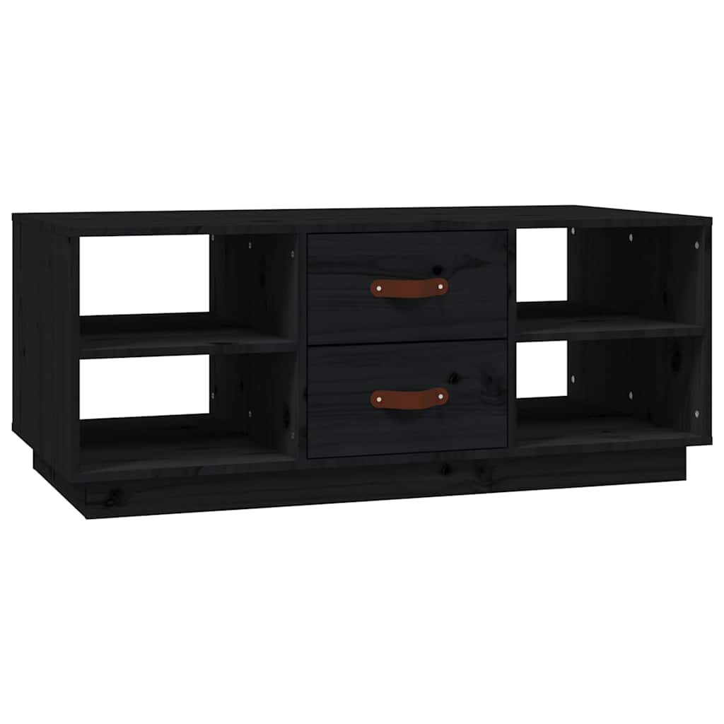 818274 vidaXL Coffee Table Black 100x50x41 cm Solid Wood Pine