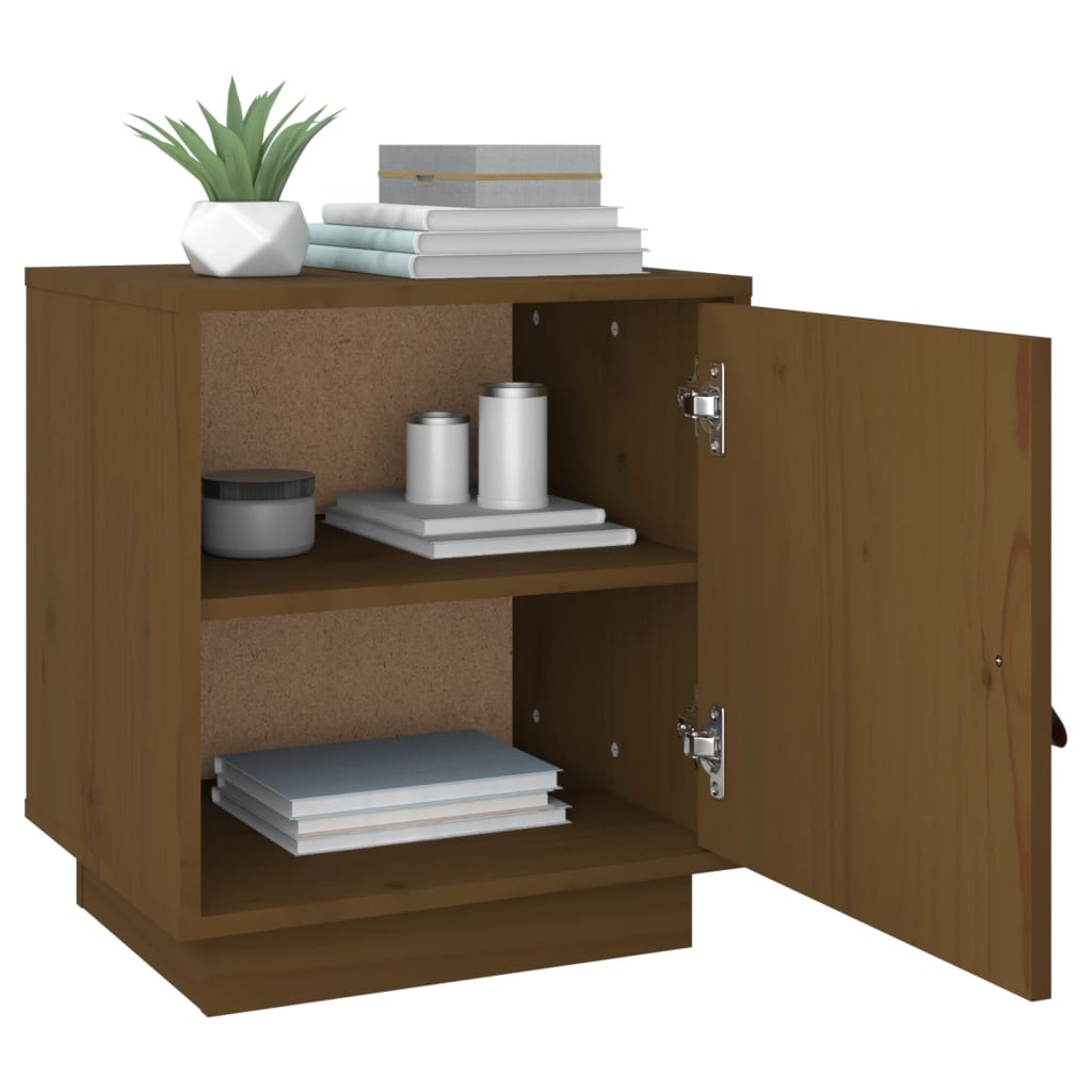Bedside Cabinet Honey Brown 40x34x45 cm Solid Wood Pine